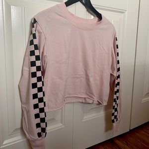 Light pink checkered crop top